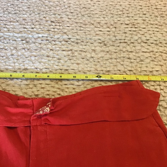 Anthropologie Red Wide Leg Pants with Tie Waist - Picture 11 of 12
